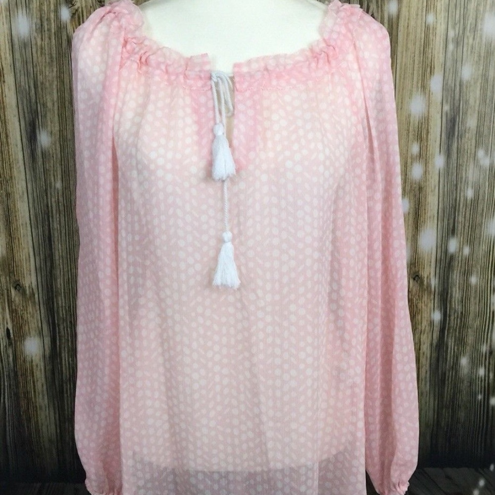 Tommy Hilfiger Women’s White Pink Polka Dot Top